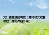 艾葉和艾絨的功效（艾葉和艾絨的功效一樣嗎詳細(xì)介紹）