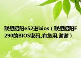 聯(lián)想昭陽e52進bios（聯(lián)想昭陽E290的BIOS密碼,有急用,謝謝）