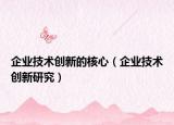 企業(yè)技術(shù)創(chuàng)新的核心（企業(yè)技術(shù)創(chuàng)新研究）