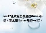 ios12正式版怎么通過itunes升級(jí)（怎么用itunes升級(jí)ios12）