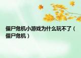 僵尸危機(jī)小游戲?yàn)槭裁赐娌涣耍ń┦C(jī)）