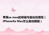 蘋果xs max的存儲與備份在哪里（iPhoneXs Max怎么備份數(shù)據(jù)）