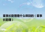 董事長助理是什么級別的（董事長助理）