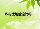 農(nóng)村土地能流轉(zhuǎn)嗎
