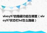 vivoy97的隱藏功能在哪里（vivoy97狀態(tài)欄hd怎么隱藏）