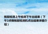 核酸檢測上午檢測下午出結(jié)果（下午2點做核酸檢測機點出結(jié)果詳細(xì)介紹）