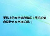 手機(jī)上的文字信息格式（手機(jī)短信息是什么文字格式呀?）