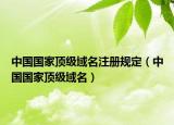 中國國家頂級域名注冊規(guī)定（中國國家頂級域名）