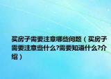 買房子需要注意哪些問題（買房子需要注意些什么?需要知道什么?介紹）