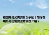 在國外購房需要什么手續(xù)（如何在境外購房需要注意哪些介紹）