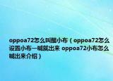 oppoa72怎么叫醒小布（oppoa72怎么設(shè)置小布一喊就出來 oppoa72小布怎么喊出來介紹）