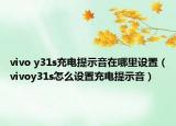 vivo y31s充電提示音在哪里設(shè)置（vivoy31s怎么設(shè)置充電提示音）