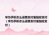 華為手機(jī)怎么設(shè)置支付寶指紋支付（華為手機(jī)怎么設(shè)置支付寶指紋支付）