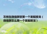 怎樣在微信群里第一個(gè)發(fā)起接龍（微信群怎么第一個(gè)發(fā)起接龍）