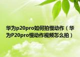 華為p20pro如何拍慢動作（華為P20pro慢動作視頻怎么拍）