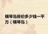 橫琴島房價多少錢一平方（橫琴島）