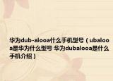 華為dub-alooa什么手機(jī)型號(hào)（ubalooa是華為什么型號(hào) 華為dubalooa是什么手機(jī)介紹）