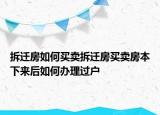 拆遷房如何買賣拆遷房買賣房本下來后如何辦理過戶