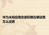 華為未知應(yīng)用安裝權(quán)限在哪設(shè)置 怎么設(shè)置