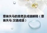 塞翁失馬的意思及成語解釋（塞翁失馬 漢語成語）