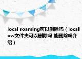 local roaming可以刪除嗎（locallow文件夾可以刪除嗎 能刪除嗎介紹）