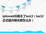 iphone6升級(jí)不了ios12（ios12正式版升級(jí)失敗怎么辦）