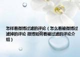 怎樣看微博過濾的評(píng)論（怎么看被微博過濾掉的評(píng)論 微博如何看被過濾的評(píng)論介紹）
