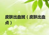 皮膚出血斑（皮膚出血點(diǎn)）