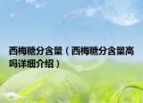 西梅糖分含量（西梅糖分含量高嗎詳細介紹）