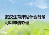 武漢生育津貼什么時候可以申請辦理