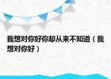 我想對你好你卻從來不知道（我想對你好）