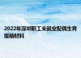 2022年深圳職工未就業(yè)配偶生育報銷材料