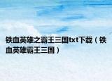 鐵血英雄之霸王三國txt下載（鐵血英雄霸王三國）