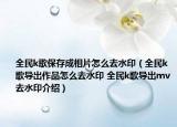 全民k歌保存成相片怎么去水印（全民k歌導(dǎo)出作品怎么去水印 全民k歌導(dǎo)出mv去水印介紹）