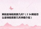 黃碼變綠碼需要幾天?（2 14黃碼怎么變綠碼需要幾天詳細介紹）