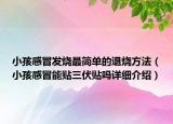 小孩感冒發(fā)燒最簡(jiǎn)單的退燒方法（小孩感冒能貼三伏貼嗎詳細(xì)介紹）