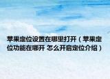 蘋果定位設置在哪里打開（蘋果定位功能在哪開 怎么開啟定位介紹）