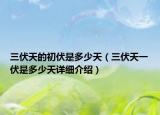 三伏天的初伏是多少天（三伏天一伏是多少天詳細(xì)介紹）