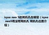 iqoo neo 5的耳機(jī)孔在哪里（iqoo neo5有沒(méi)有耳機(jī)孔 耳機(jī)孔位置介紹）