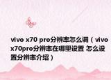 vivo x70 pro分辨率怎么調(diào)（vivox70pro分辨率在哪里設(shè)置 怎么設(shè)置分辨率介紹）