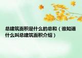 總建筑面積是什么的總和（誰知道什么叫總建筑面積介紹）