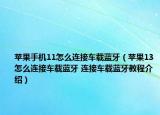 蘋果手機(jī)11怎么連接車載藍(lán)牙（蘋果13怎么連接車載藍(lán)牙 連接車載藍(lán)牙教程介紹）