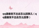 qq語(yǔ)音發(fā)不出去怎么回事兒（qq語(yǔ)音發(fā)不出去怎么回事）