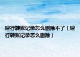 建行轉(zhuǎn)賬記錄怎么刪除不了（建行轉(zhuǎn)賬記錄怎么刪除）