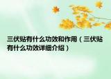 三伏貼有什么功效和作用（三伏貼有什么功效詳細(xì)介紹）