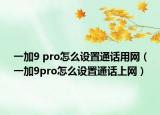 一加9 pro怎么設置通話用網（一加9pro怎么設置通話上網）