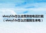vivoy53s怎么設(shè)置異地電話攔截（vivoy53s怎么攔截陌生來(lái)電）