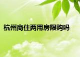 杭州商住兩用房限購嗎