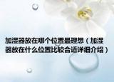 加濕器放在哪個位置最理想（加濕器放在什么位置比較合適詳細介紹）