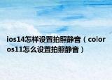 ios14怎樣設置拍照靜音（coloros11怎么設置拍照靜音）